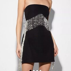 Nasty Gal Tailored Fringe Beaded Mini Dress